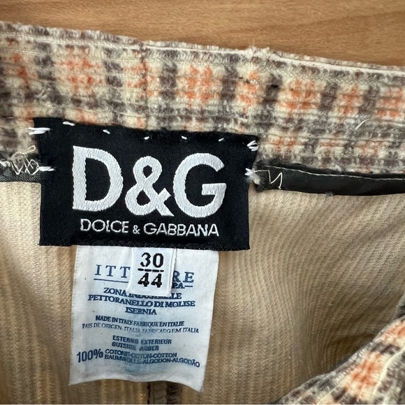 Vintage Dolce & Gabbana Plaid Corduroy Pants - Picture 4 of 8